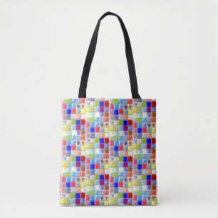 Mosaic Tile Tote 2 Sided Faux Texture Bag