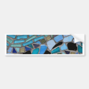 Mosaic Tiles of Blue and Green Bumper Sticker
