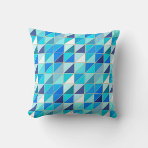 Mosaic Tiles - Shades of blue and white Cushion