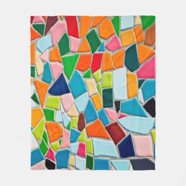 Mosaic tiles template texture fleece blanket (Front)