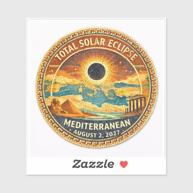 Mosaic  Total Solar Eclipse 2027 sticker (Sheet)