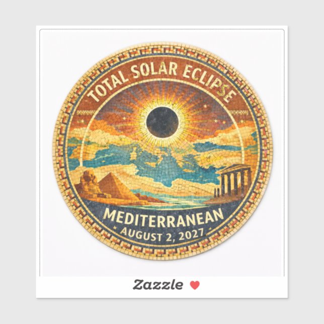 Mosaic  Total Solar Eclipse 2027 sticker (Sheet)
