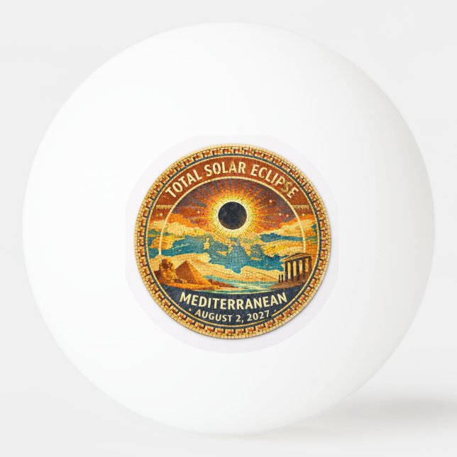 Mosaic  Total Solar Eclipse 2027 sticker Ping Pong Ball (Front)