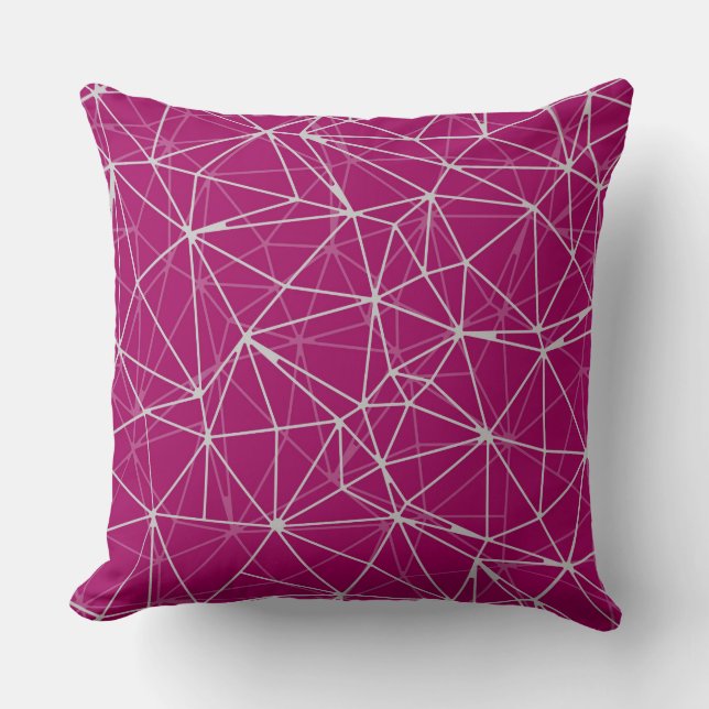 Mosaic Triangles Pink Cushion (Front)