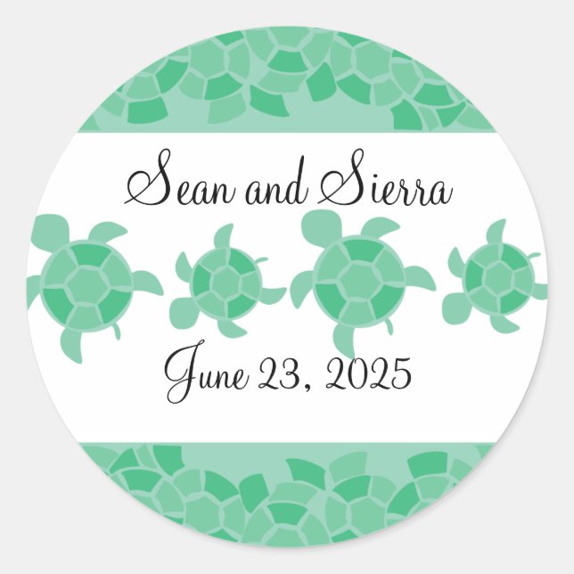 Mosaic Turtle Classic Round Sticker (Front)