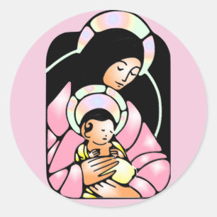 mosaic virgin mary stickers