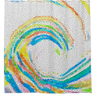 Mosaic Wave Design 35 Shower Curtain