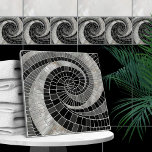 Mosaic Wave Spiral - Marble and Pearl Tile<br><div class="desc">Mosaic Wave Spiral - Marble and Pearl</div>