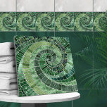 Mosaic Wave Spiral - Muted Green Tile<br><div class="desc">Mosaic Wave Spiral - Muted Green</div>