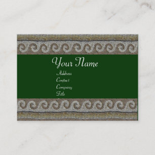 MOSAIC WAVES , light grey brown green Business Card