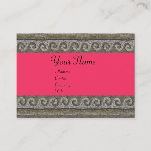 MOSAIC WAVES , light grey brown pink Business Card (Front)