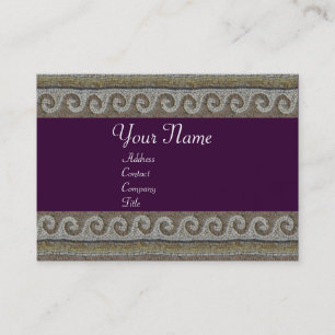 MOSAIC WAVES , light grey brown purple Business Card