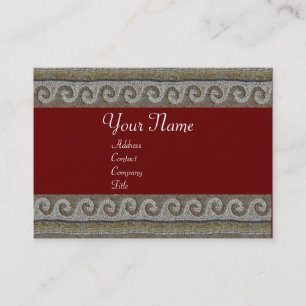 MOSAIC WAVES , light grey brown red Business Card