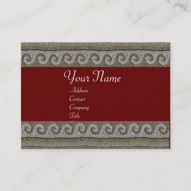 MOSAIC WAVES , light grey brown red Business Card (Front)