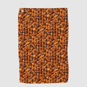 Mosaic with stains of deep red to orange gradient  golf towel