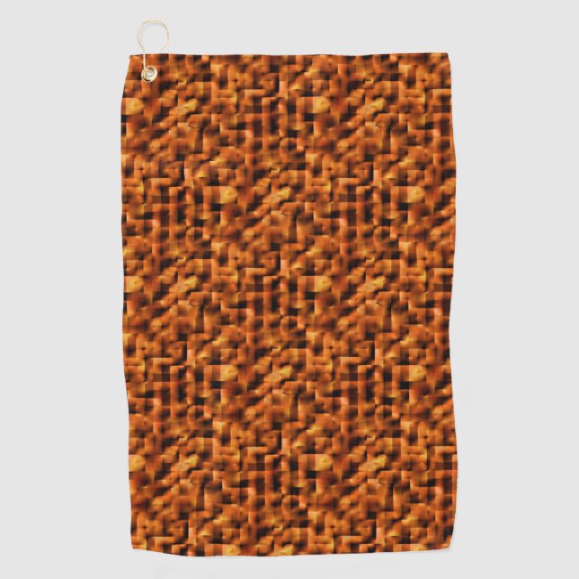 Mosaic with stains of deep red to orange gradient  golf towel (Front)