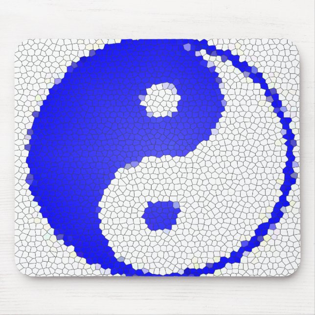 Mosaic Yin Yang Design Computer Mousepad (Front)