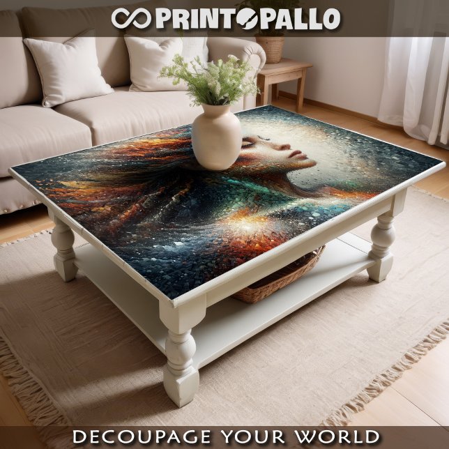 Mosaicked woman in pastel colours  tissue paper (Creator Uploaded)