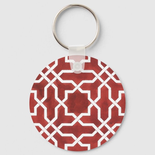 Mosaïque andalouse rouge ALHAMBRA Key Ring (Front)