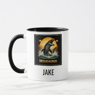 Mosasaurus Ocean Predator Vintage Sunset Dinosaur Mug