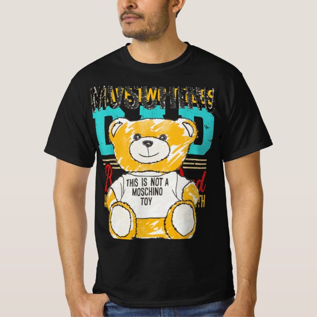 Moschino JERSEY T-SHIRT BRUSHSTROKE TEDDY BEAR (Front)