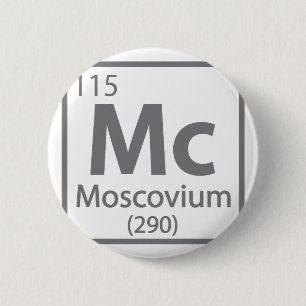 Moscovium - Russian Science Periodic Table 6 Cm Round Badge