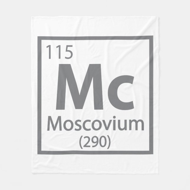 Moscovium - Russian Science Periodic Table Fleece Blanket (Front)