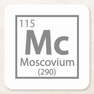 Moscovium - Russian Science Periodic Table Square Paper Coaster