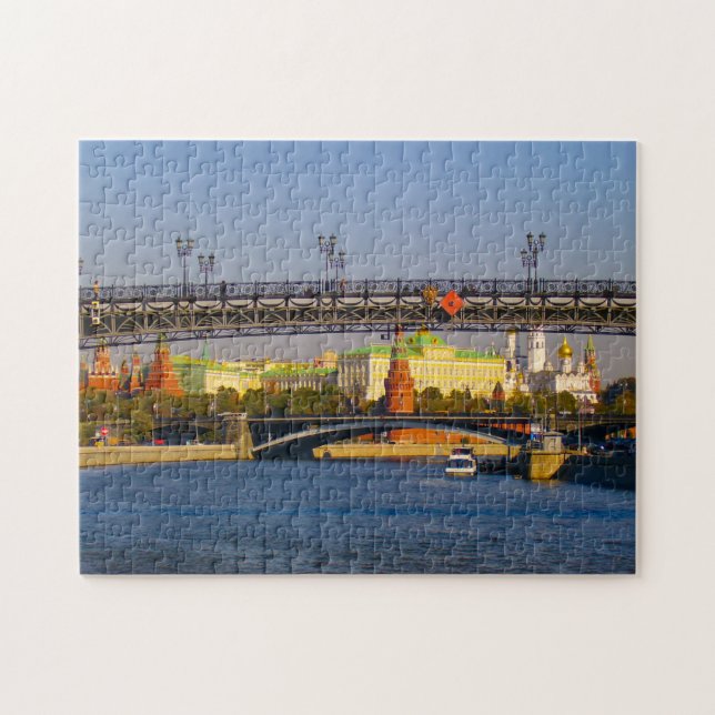 Moscow City Kremlin Moskva Landscape Architecture Jigsaw Puzzle (Horizontal)