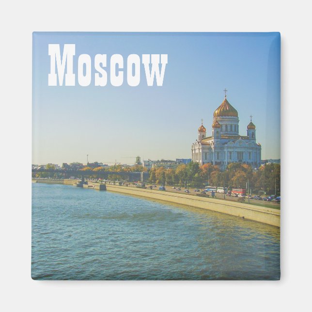 Moscow City Moskva River Cathedral Architecture Magnet (Front)