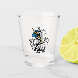 Moscow city Russia flag symbol saint george knight Shot Glass