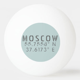 Moscow Latitude Longitude Ping Pong Ball