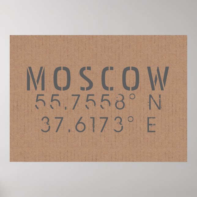 Moscow Latitude Longitude  Poster (Front)