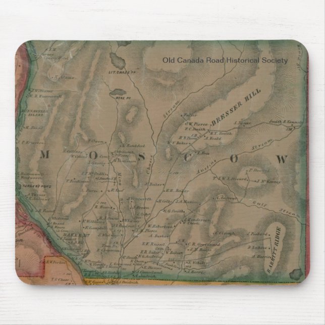 Moscow, Maine 1860 Map - Mousepad (Front)