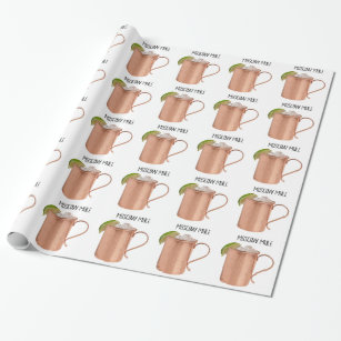 Moscow Mule Copper Mug Low Poly Geometric Design Wrapping Paper