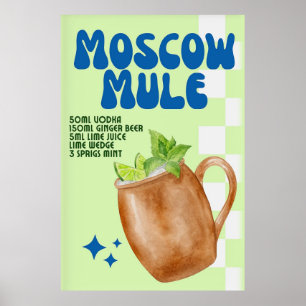 Moscow Mule Retro Cocktail Poster