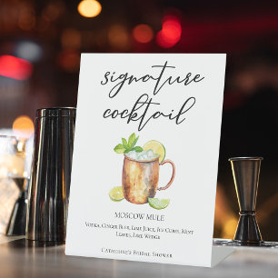 Moscow Mule Single Signature Cocktail Pedestal Sign