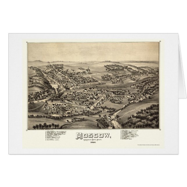 Moscow, PA Panoramic Map - 1891 (Front Horizontal)
