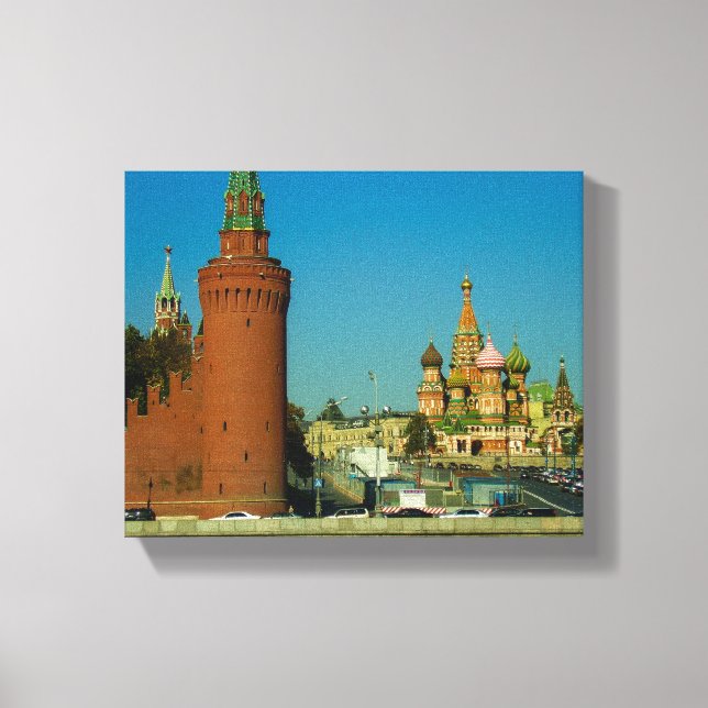 Moscow Red Square St Basil's Russia Architecture Canvas Print (Front)
