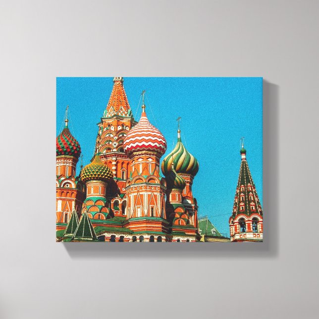 Moscow Red Square St Basil's Russia Architecture Canvas Print (Front)