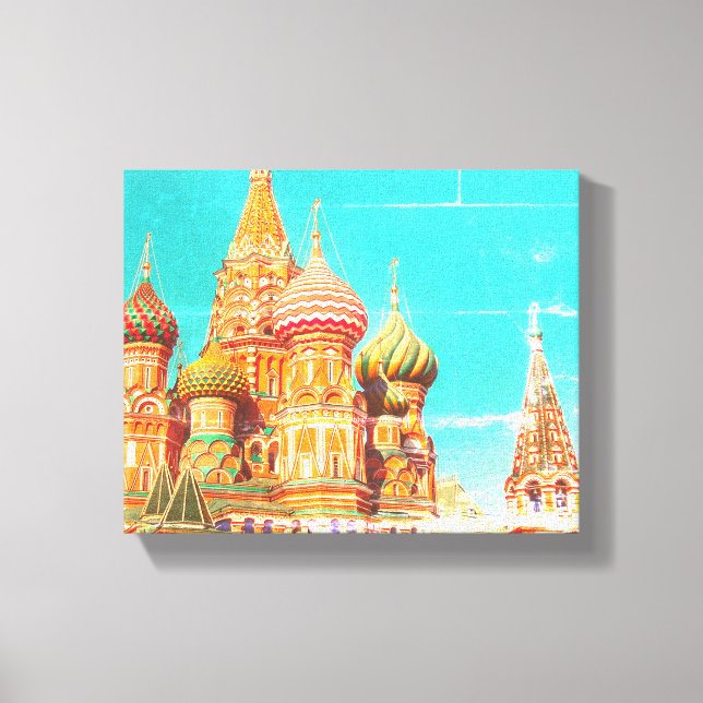 Moscow Red Square St Basil's Russia Architecture Canvas Print (Front)