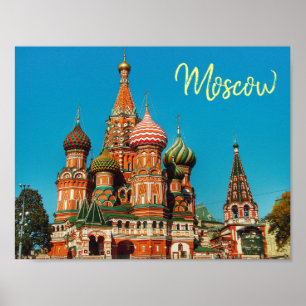 Moscow Red Square St Basil's Russia Poster