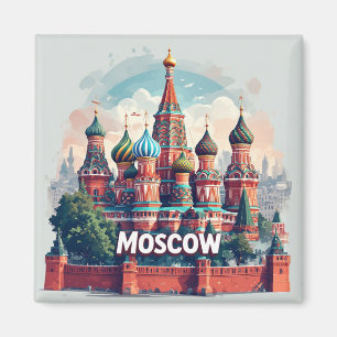 Moscow Russia City Heritage Gift For Travelers 🗺️ Magnet