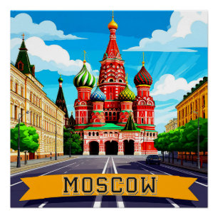 🧲 Moscow Russia City Memory Poster
