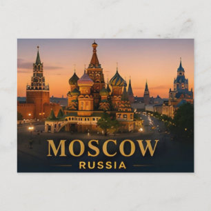 Moscow Russia Iconic City Travel Destination Postcard
