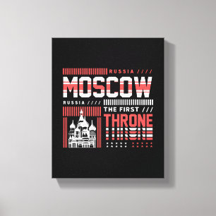 Moscow Russia Landmark Typography Travel Canvas Print