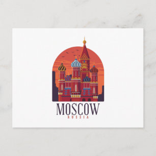 Moscow Russia Skyline Postcard