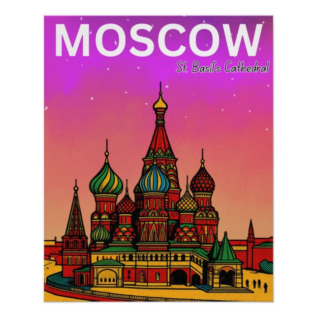 Moscow Russia St. Basil's Cathedral travel  Poster (Front)