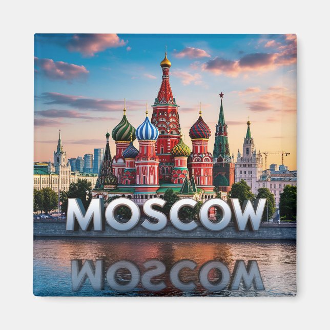 🧲 Moscow Russia Tourist Keepsake 🇷🇺 Magnet (Front)