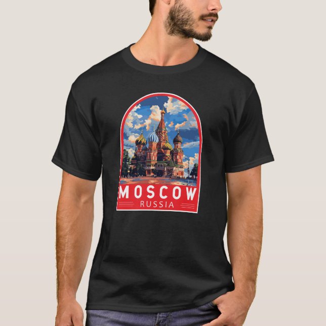 Moscow Russia Travel Art Vintage T-Shirt (Front)